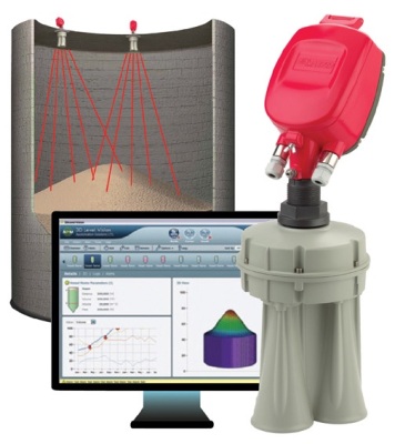 Acoustic technology can penetrate dust to reach the material surface, enabling more accurate measurements despite extremely dusty conditions.