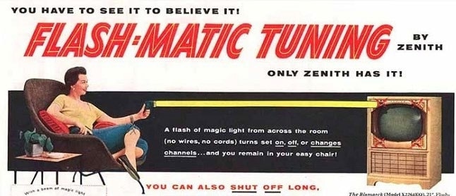 World’s first wireless TV remote.