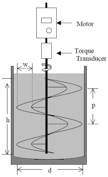 Schematic of pilot plant helical ribbon agitator