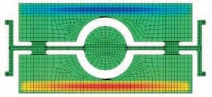 FEM analysis of damping by air flow, pressure distribution.