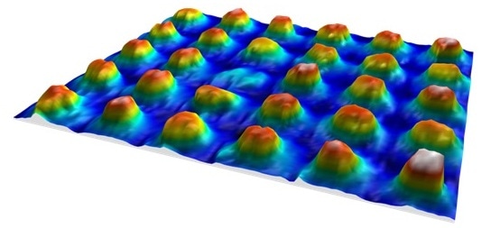 3D image of a BGA sample with a missing droplet.