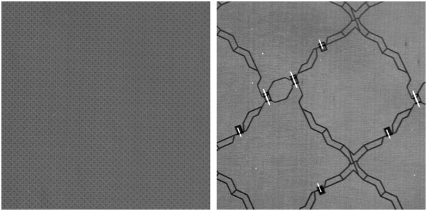 Smartphone display layers illustrated as 2D grayscale intensity images. Separate display layers can be clearly visualized due to Line Confocal Sensor’s large depth of view