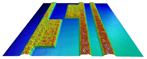 3D image of printed patterns on transparent PET illustrated with LCI1600