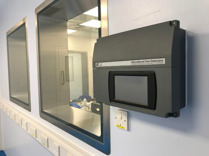 IGD TOCSIN 750 Control Panel with 7? Colour HMI display. Outside of the TEVA Clean Rooms.