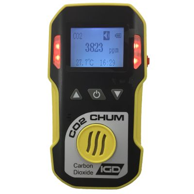 The portable CO2-CHUM gas monitor from IGD. Able to detect at 0-5000ppm and very user friendly. Featuring a highly sensitive sensor and USB charging capability. Able to order online for next day delivery.