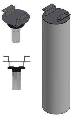 The ToughSonic 30 sensors were mounted in the top of a closed "air pouch or bell" (a tube of 32 inches long and 8 inches diameter)