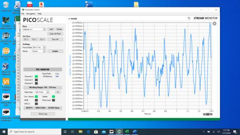 Interferometer base level noise with the target stationary.