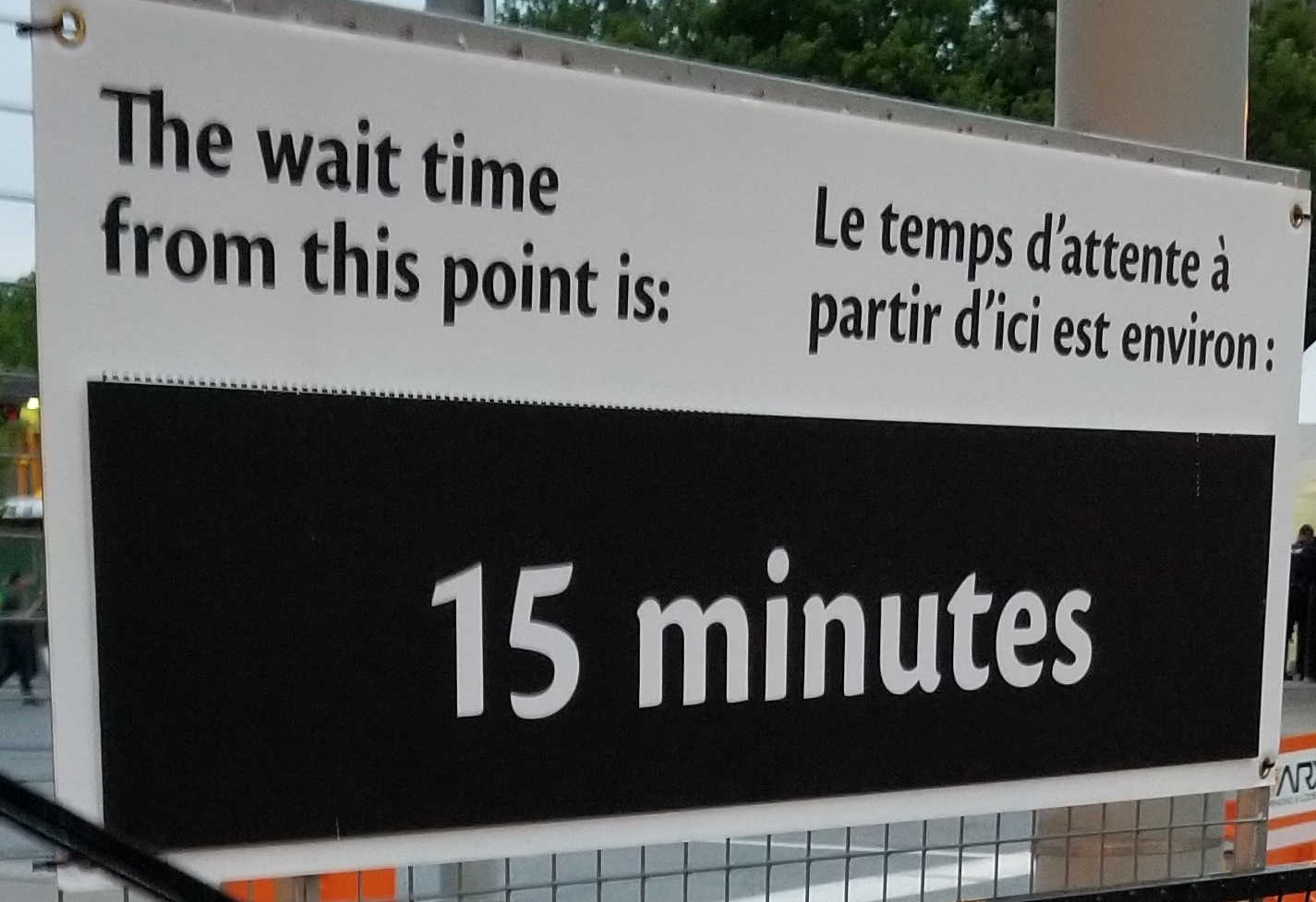 Wait Time Displayed at Event
