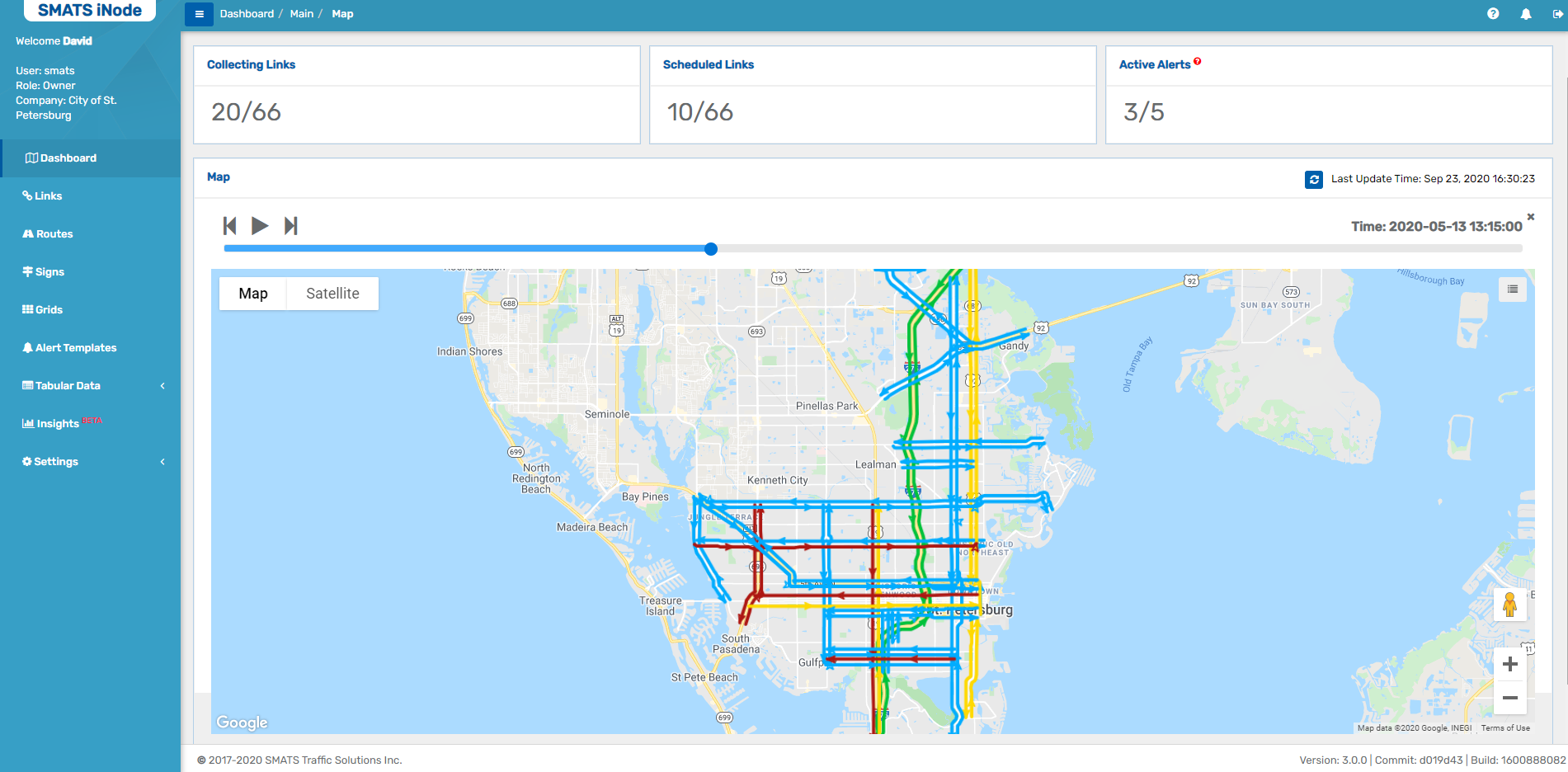SMATS iNode Map View-City of St. Petersburg Data Collection Segments.
