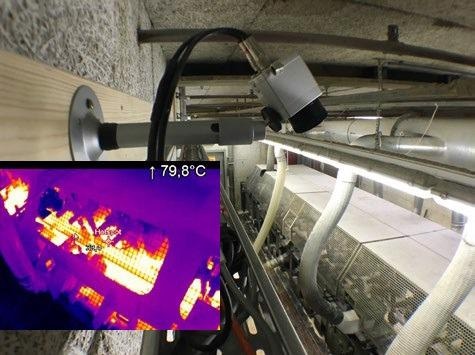 The installed PI 640 and the related IR image