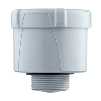 A white plastic object with a black background