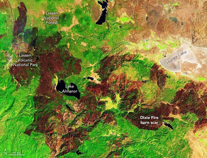 California wildfires, Landsat imagery