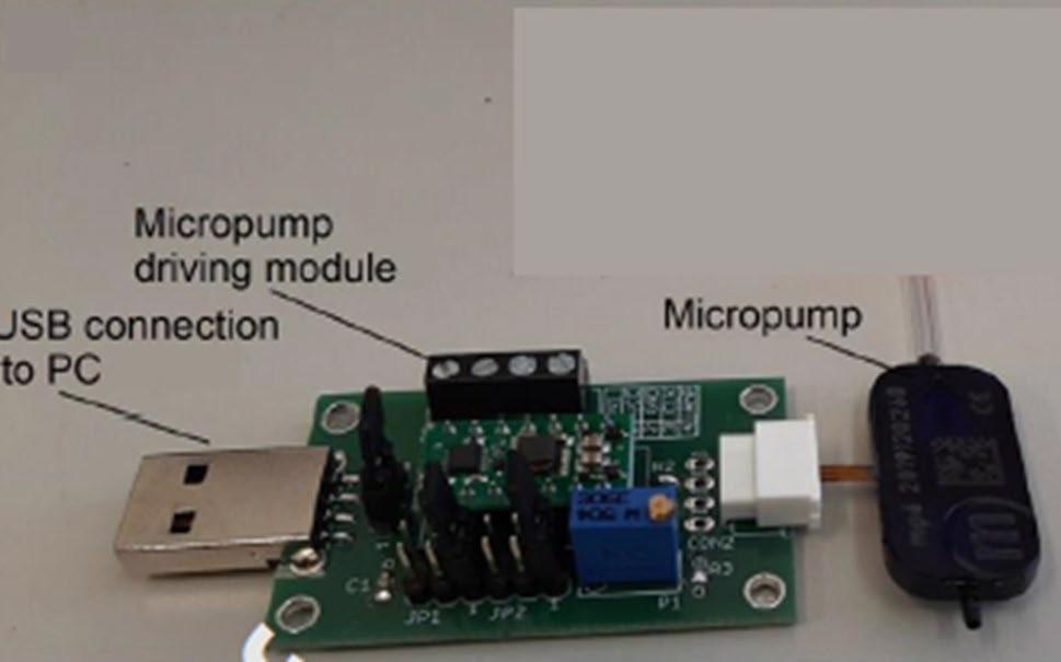 Micropump used for SERS membrane gas sensor test.