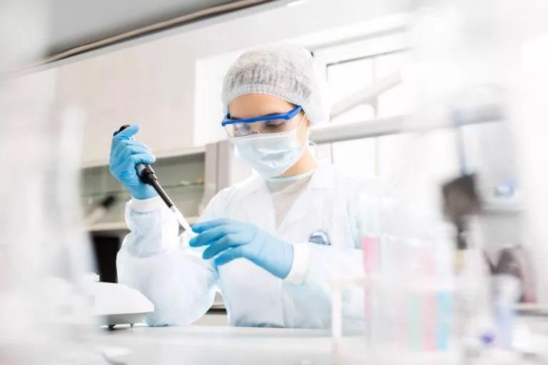 Laboratory worker conducting tests wearing the UNI.