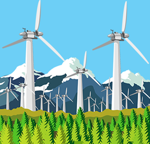 Sketch of a wind farm