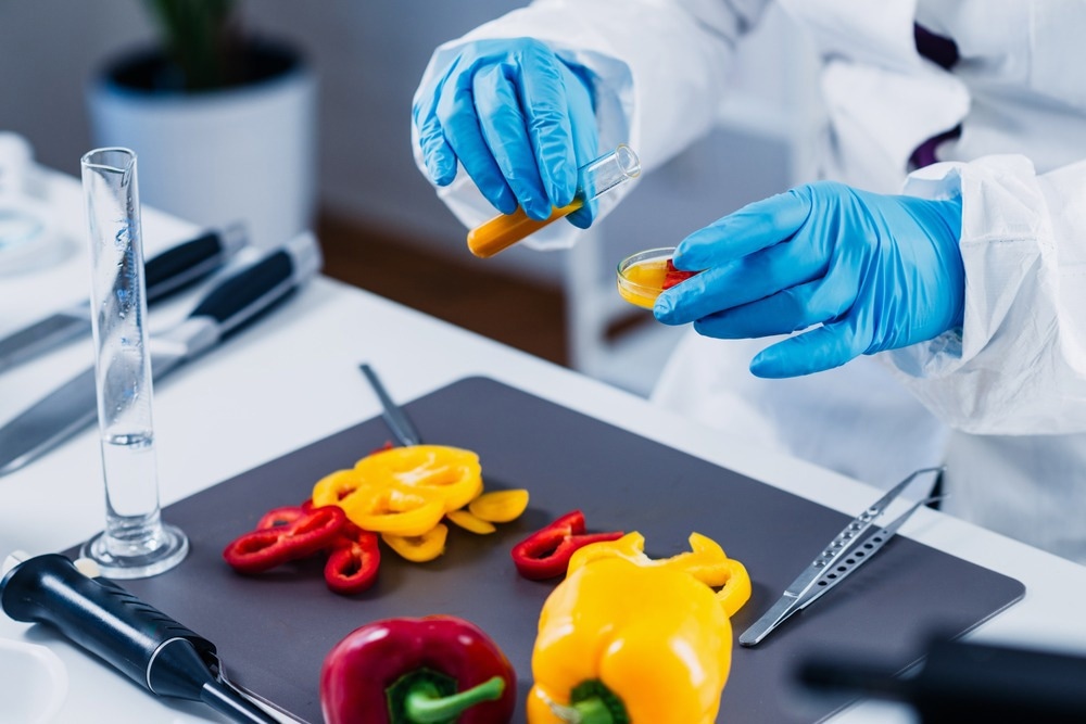 Quality control food safety inspector working in a laboratory