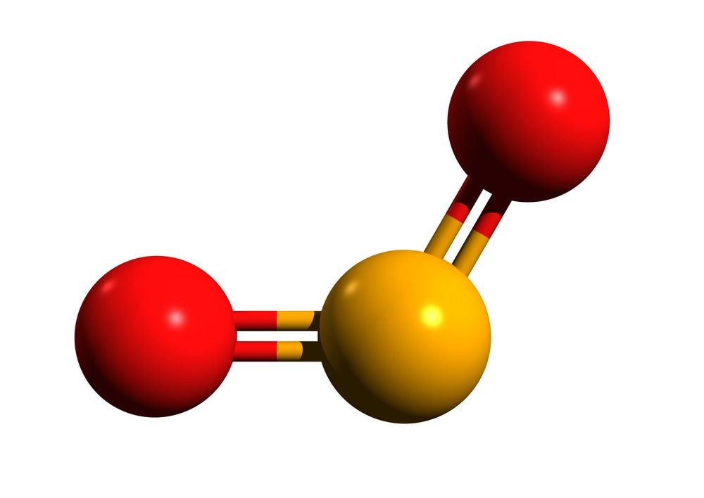 3D image of nitrogen dioxide skeletal formula - molecular chemical structure of NO2 isolated on white background