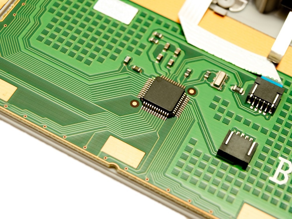 A small microchip on a circuit board