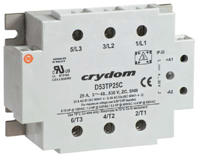 Solid state relays like Sensata’s 53TP Series offer long operational life of 5 million hours and can withstand harsh environments found in many industrial systems