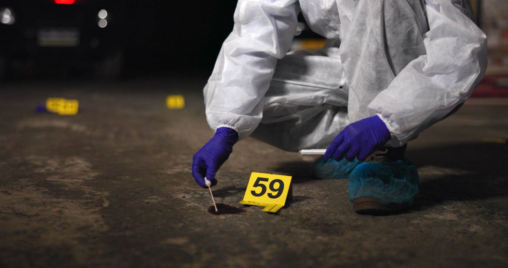 Discovery of DNA marker at crime scene.