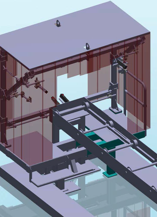 Configuration used for the assembly of a Gocator system for car body scanning