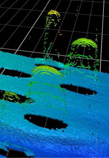 Scan showing 3D image of three bolts.