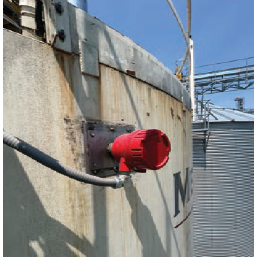 A BMRX-100 rotary set to indicate at high material levels.