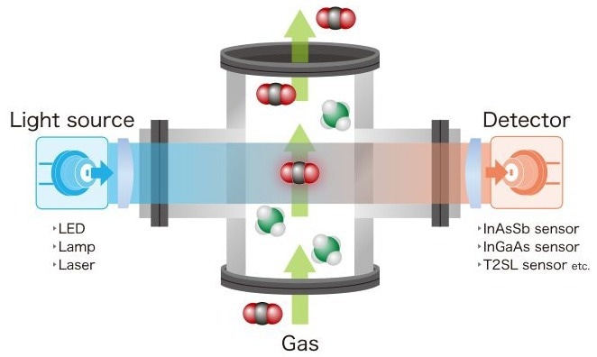 A schematic of a gas sensor
