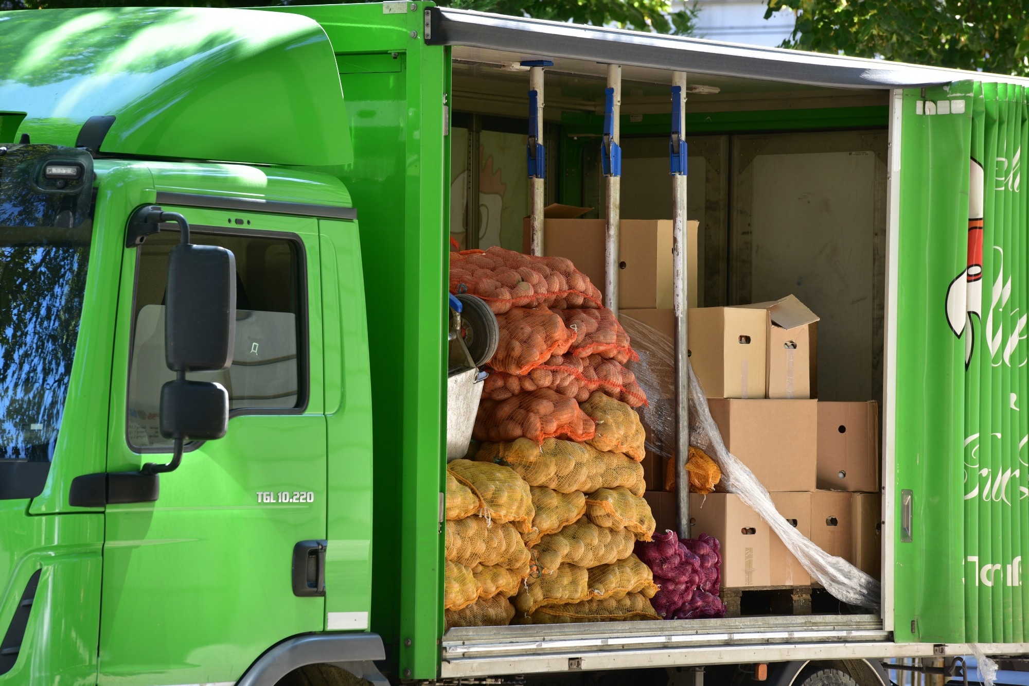 A truck loaded with vegetables in Vienna