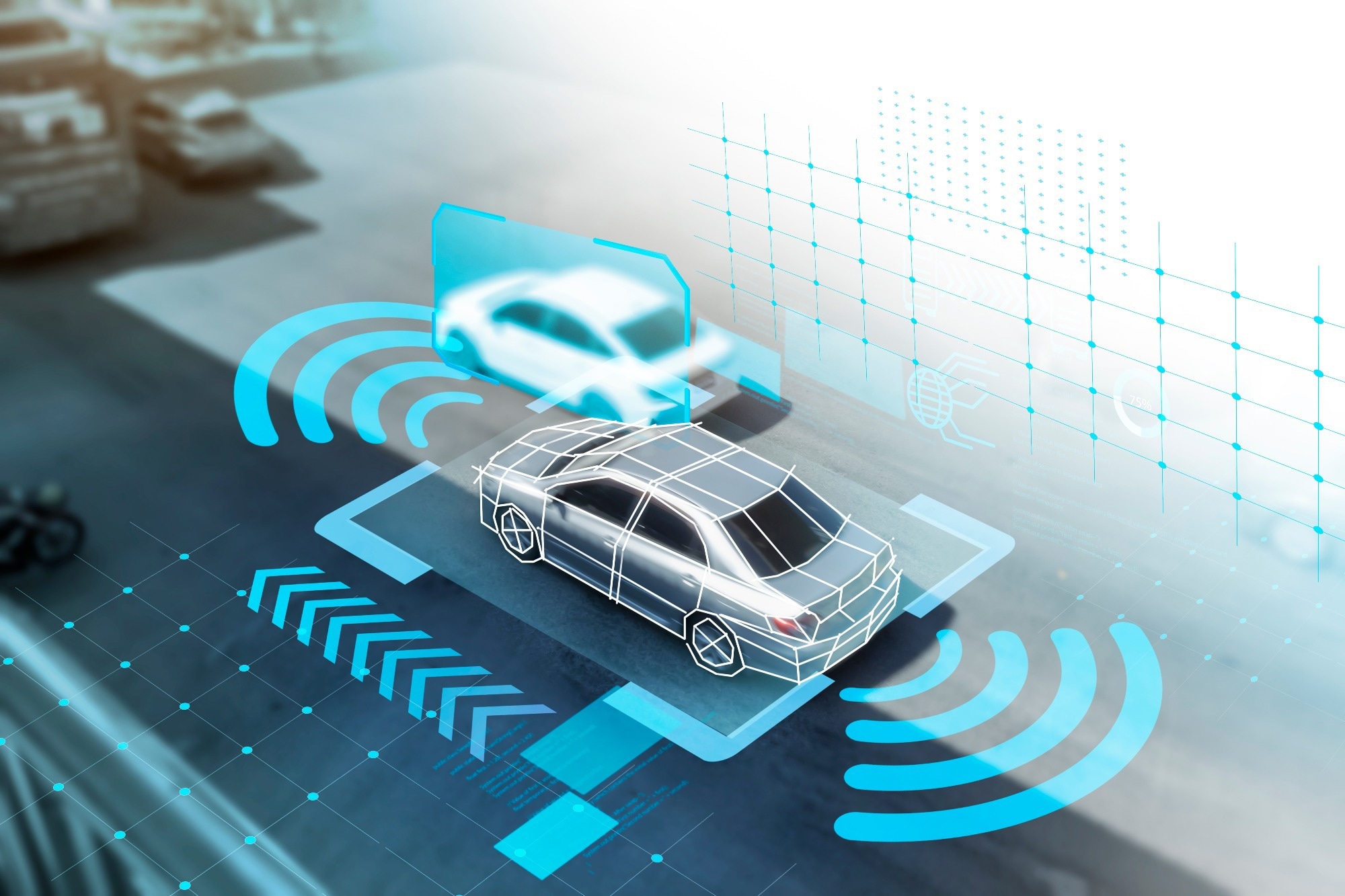 Sensor illustration demonstrating the sensors involved in autonomous cars.