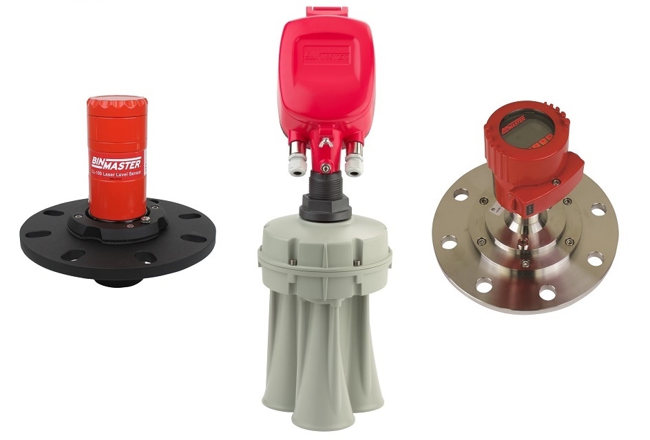 The laser, 3D level, and radar scanners (from left to right) provided by BinMaster