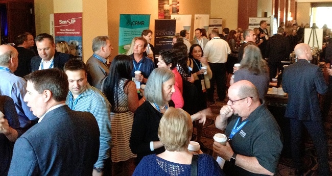 Attendees mingle during a break at MSEC 2016 in Scottsdale.