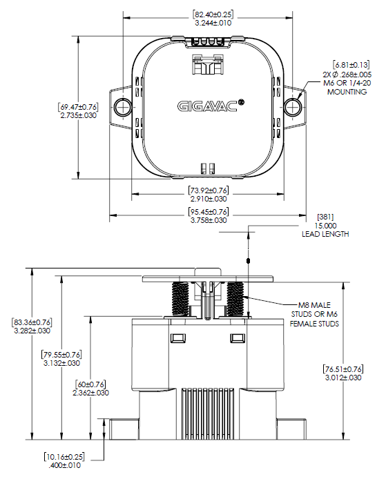 GTM400 Series Sealed DC Contactor
