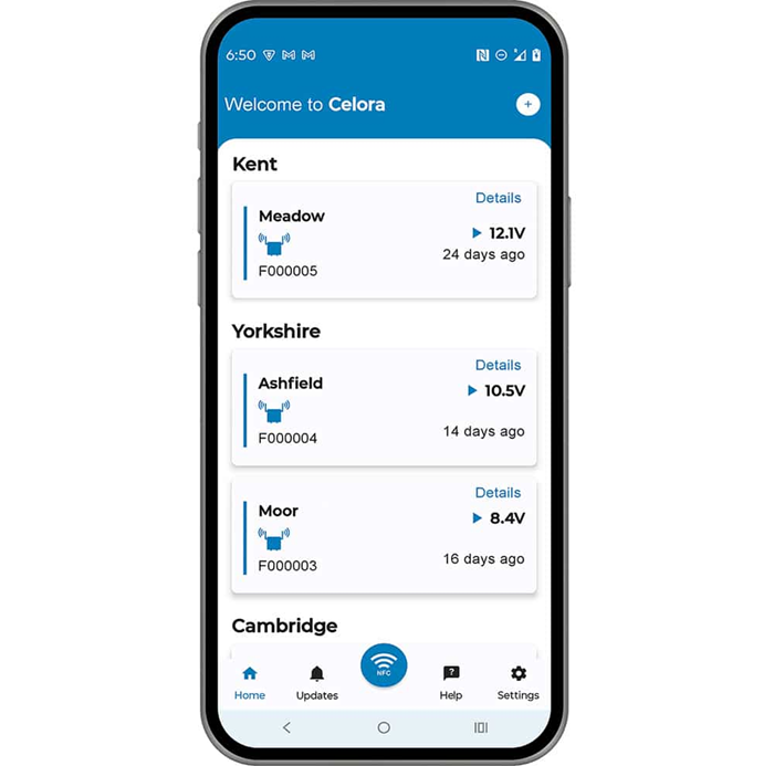 NFC mobile app interface