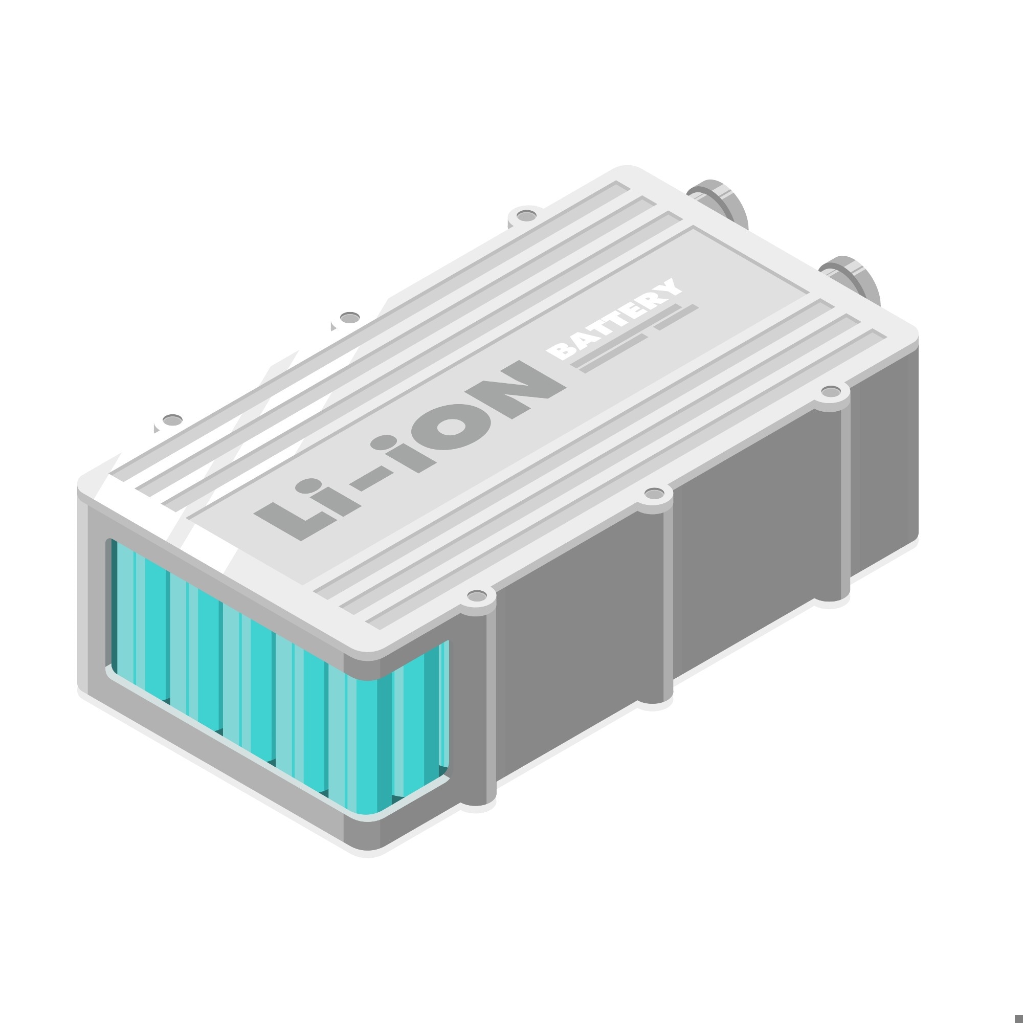 li ion ev motor battery close up isometric