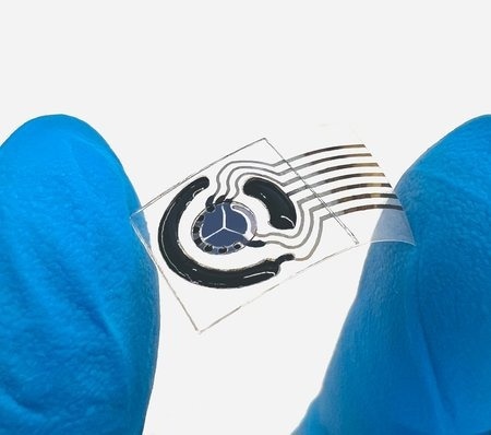 A wearable sweat sensor based on the core–shell nanoparticle technology.