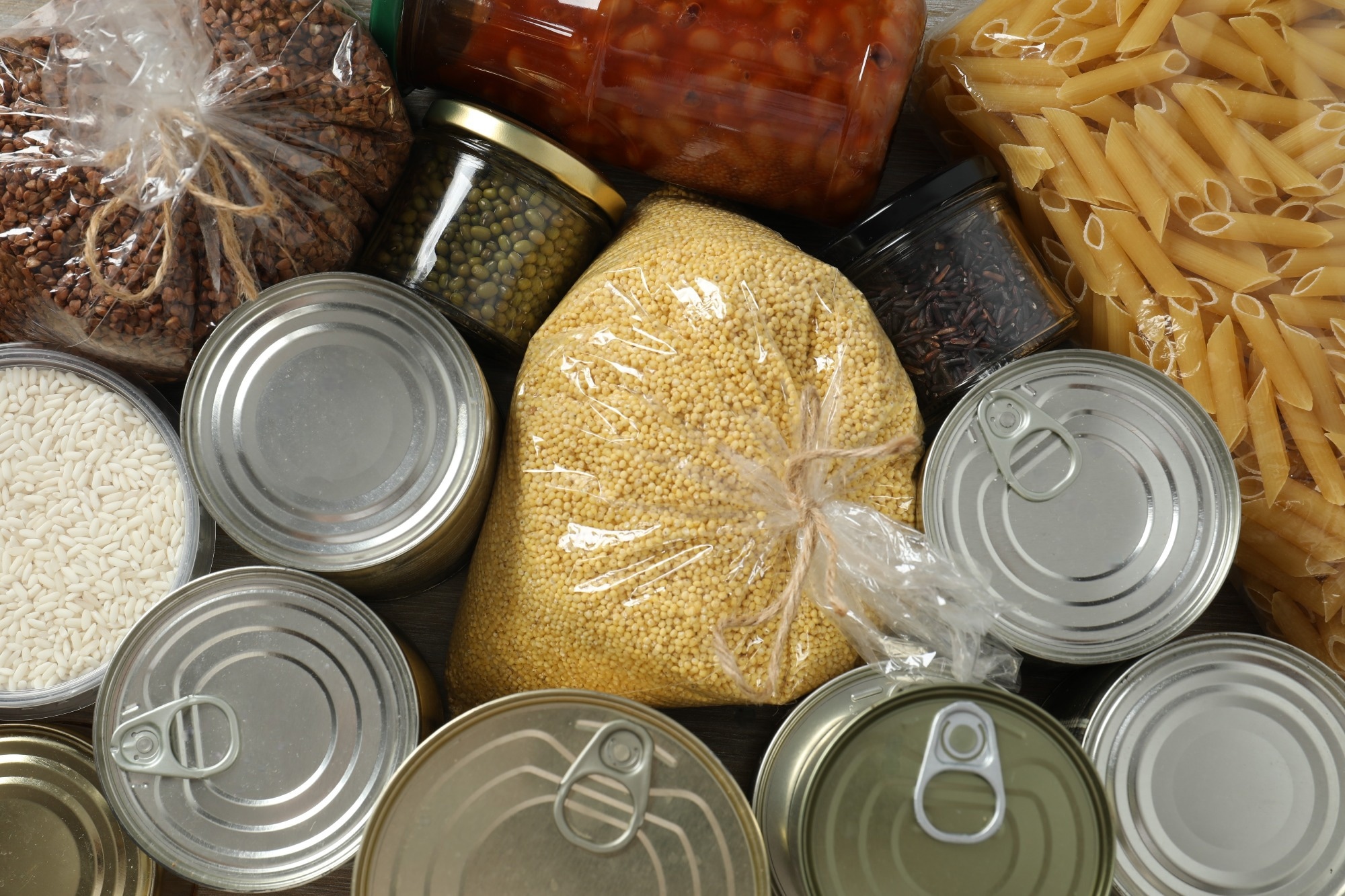 Food in packaging.