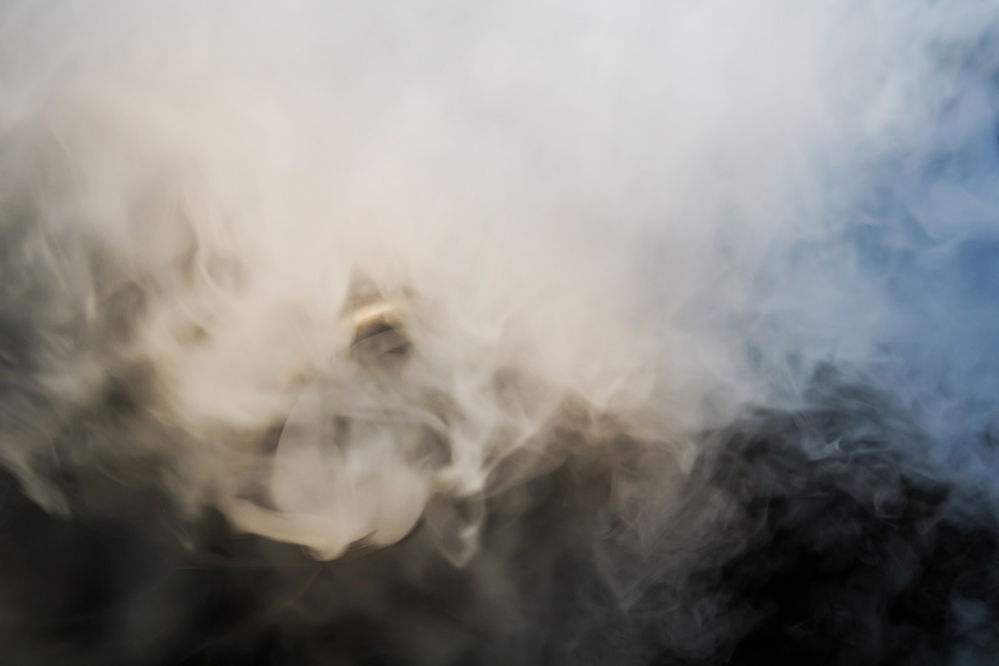 Exhaust gases come from the exhaust system of a diesel engine.