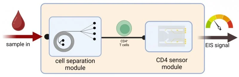 Microfluidic Biosensor CD4+ T-Cells.