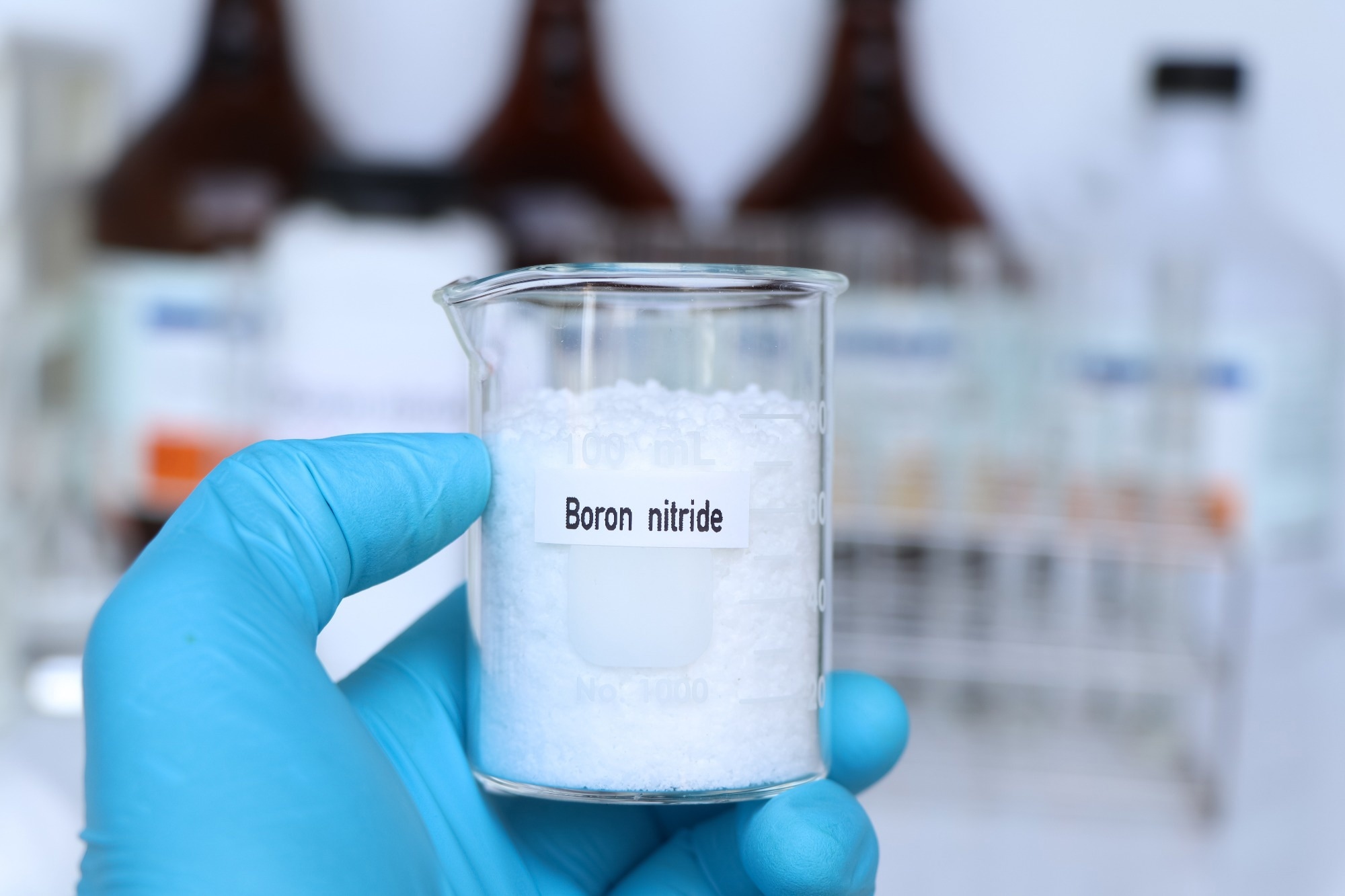 Boron nitride in container.