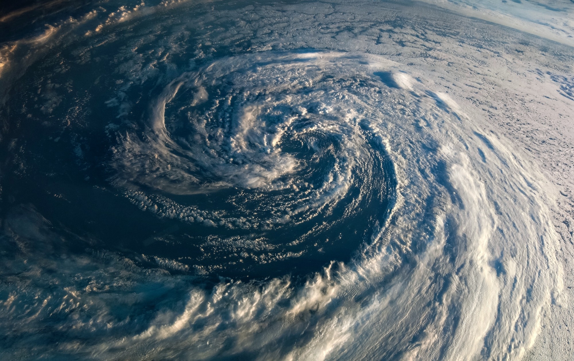 Typhoon from a satellite image.