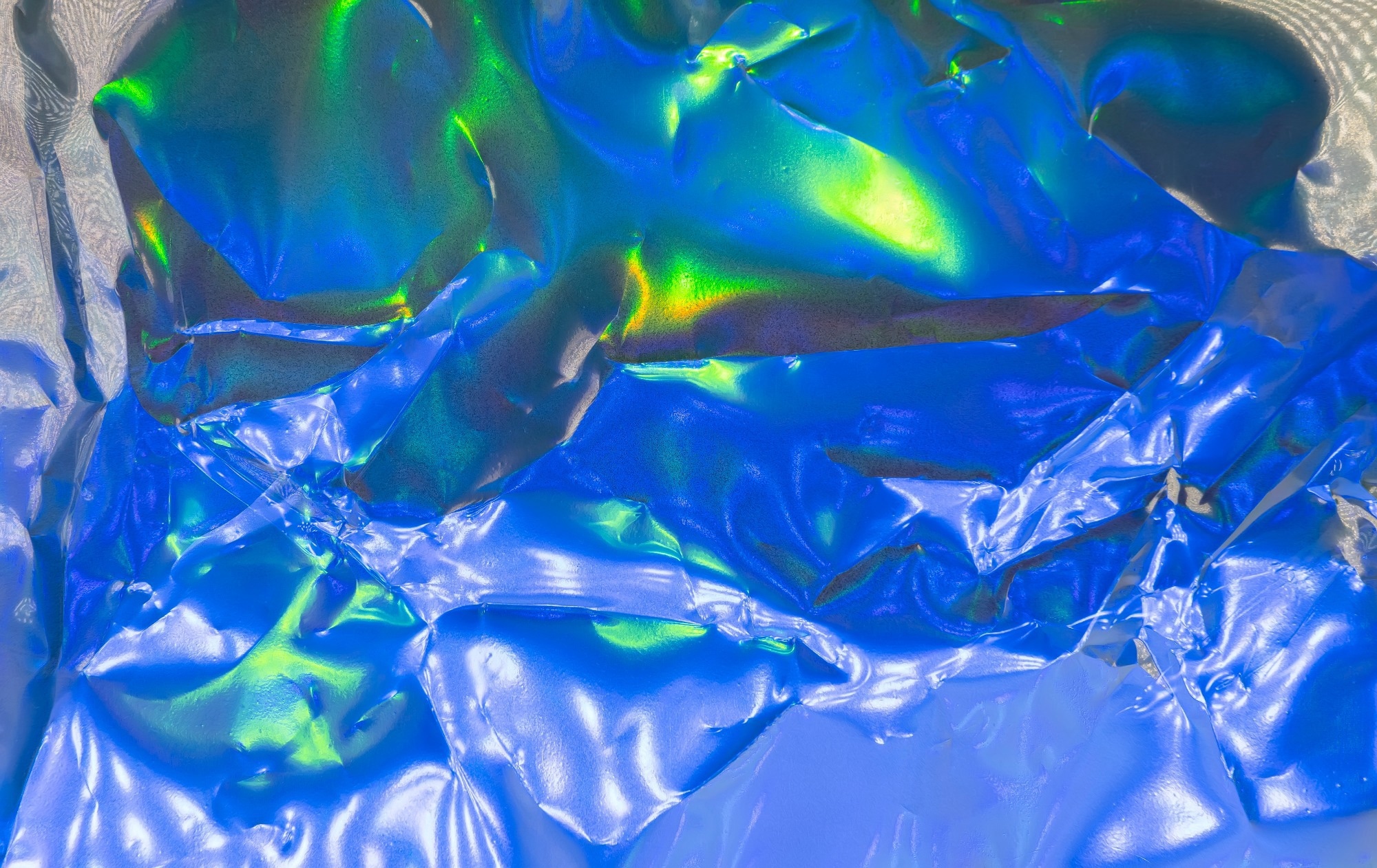 Scrunched up holographic film.