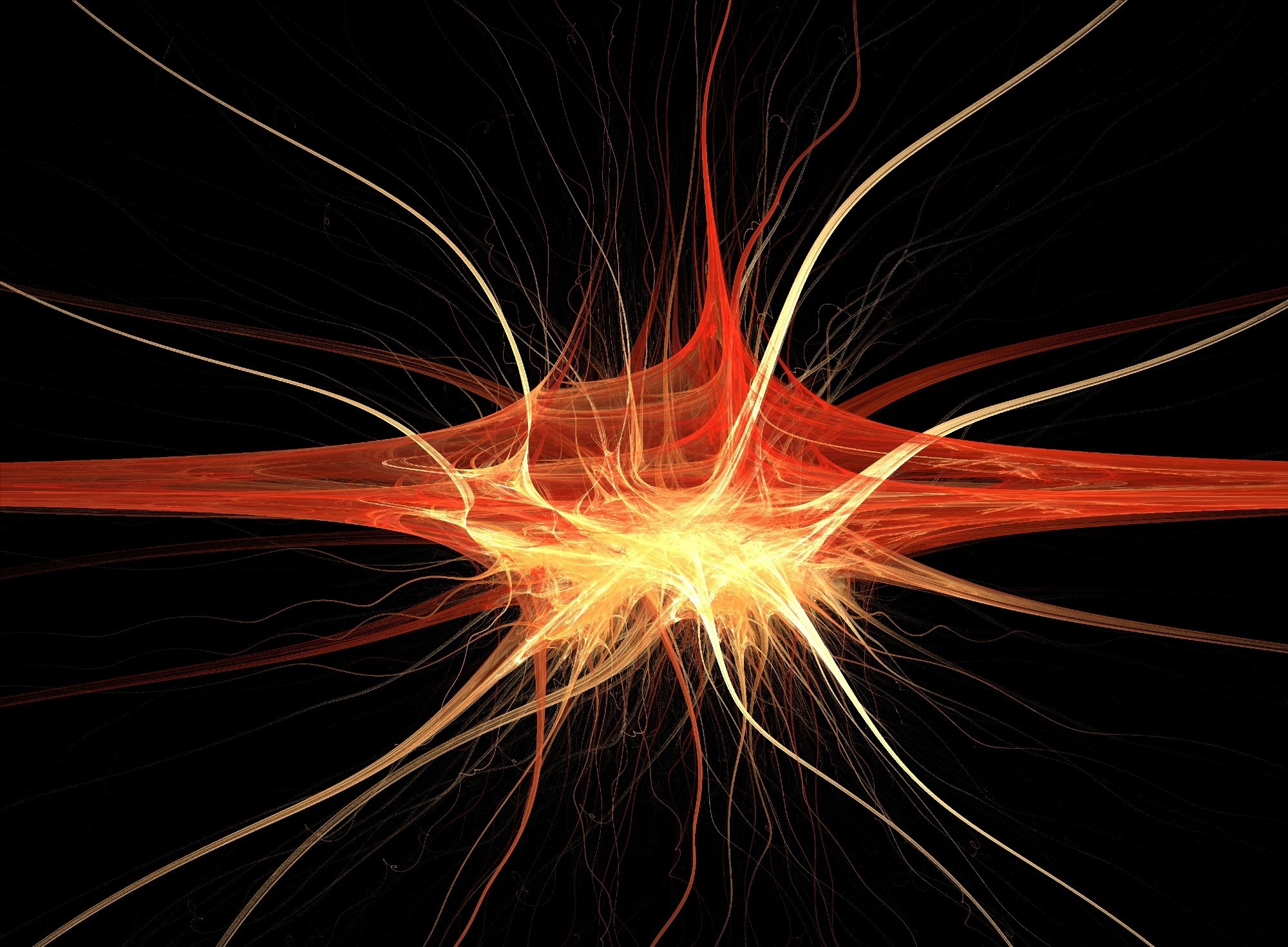 Neuron vector image render red sparking out across page.