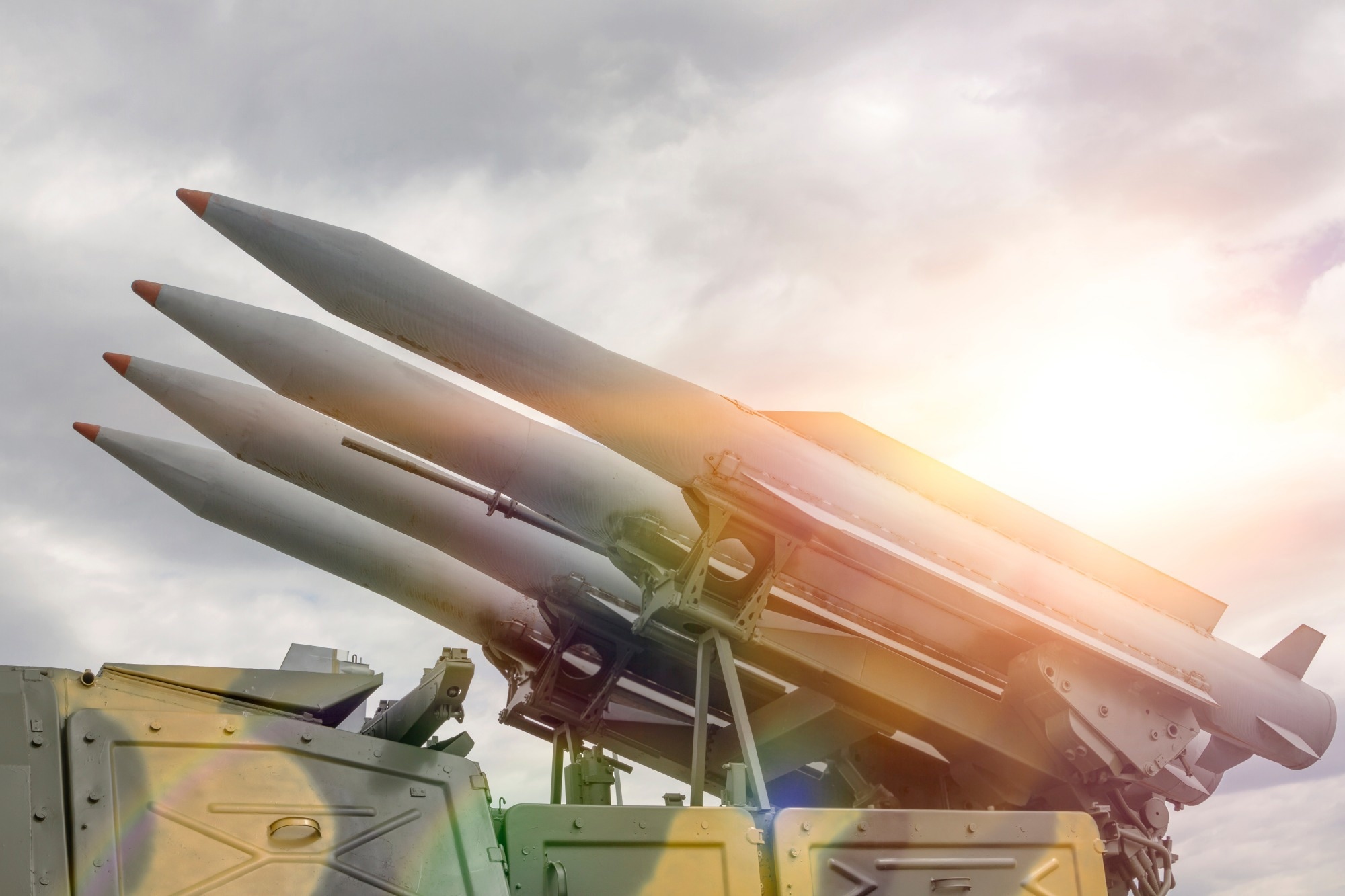 nuclear rockets directed towards the sky