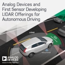 Analog Devices and First Sensor Developing LIDAR Offerings to Accelerate the Future of Autonomous Driving