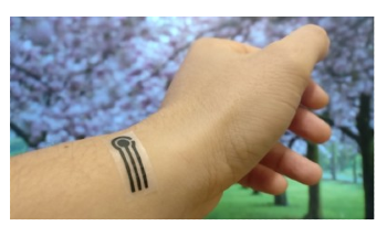 Wearable Sensor Printed on Microbial Nanocellulose Detects Biomarkers in Sweat