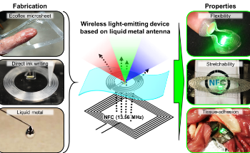 Liquid Metal Antennas with High Wireless Powering Efficiency for Biological Use